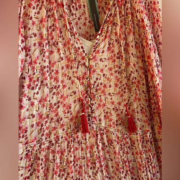 Anthropologie The Marais Printed Chiffon Maxi Dress in Red - Picture 5 of 9